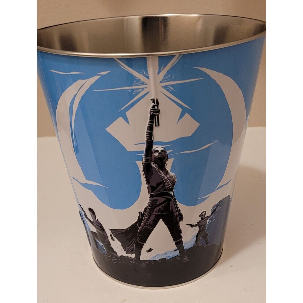 Star Wars Rise Of Skywalker Collectable Blue Metal Popcorn Bucket. AMC‎ 2019